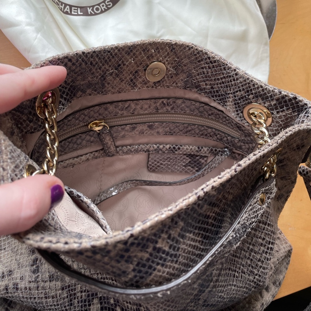 Michael Kors Fulton Shoulder Tote In Python Embos… - image 3